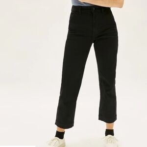 Everlane The Straight-Leg Crop Black Utility Chino Twill Pants Size 2